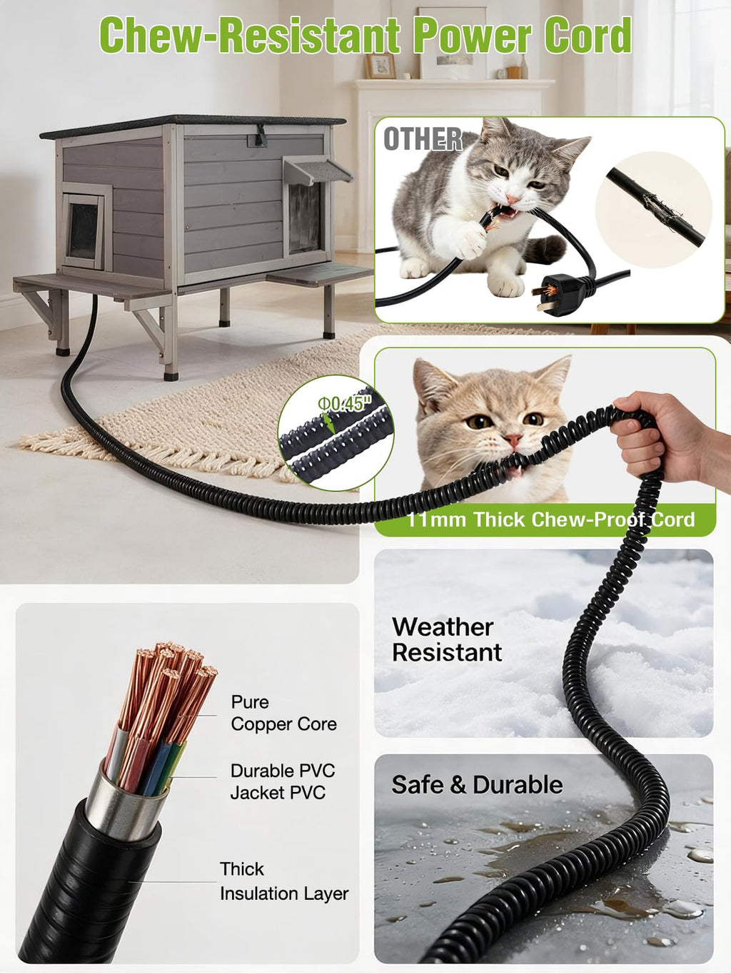 6-Sides Insulated Outdoor Heated Cat House P627
