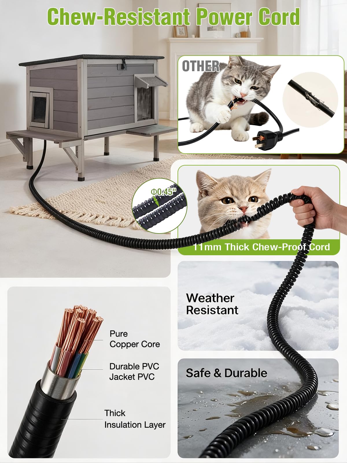 6-Sides Insulated Outdoor Heated Cat House P627