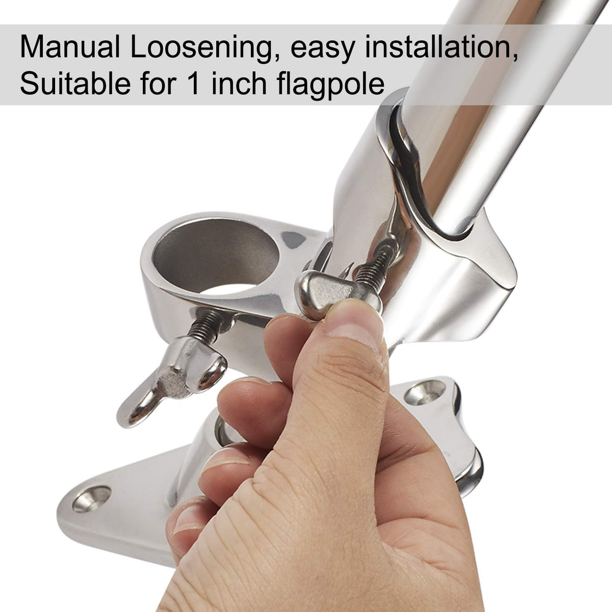Flag Pole Bracket, 316 Marine Grade Stainless Steel N631594