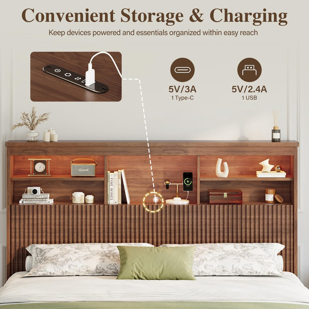 Queen Size Bed Frame with 4 Storage Drawers X270723