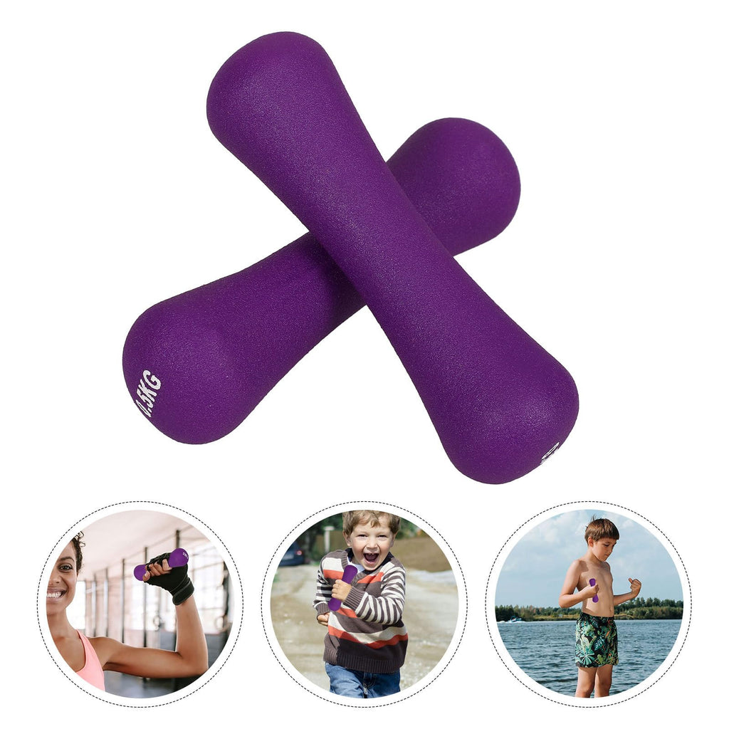 Bone-shaped Hand Dumbbells 2pcs 0.5kg Purple Neoprene Coated S169153