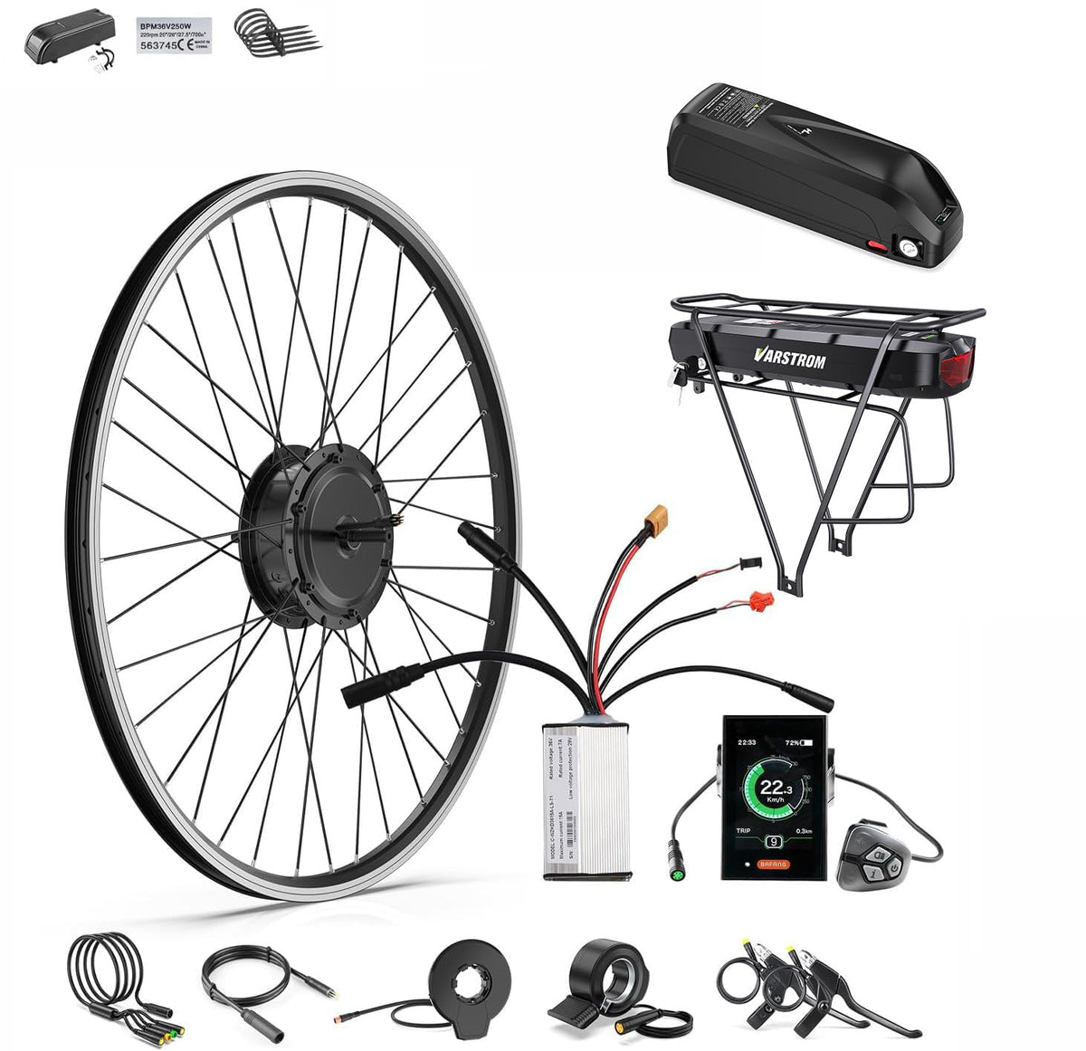 48V 500W Front Wheel Hub Motor Ebike Conversion Kit with Battery S198617