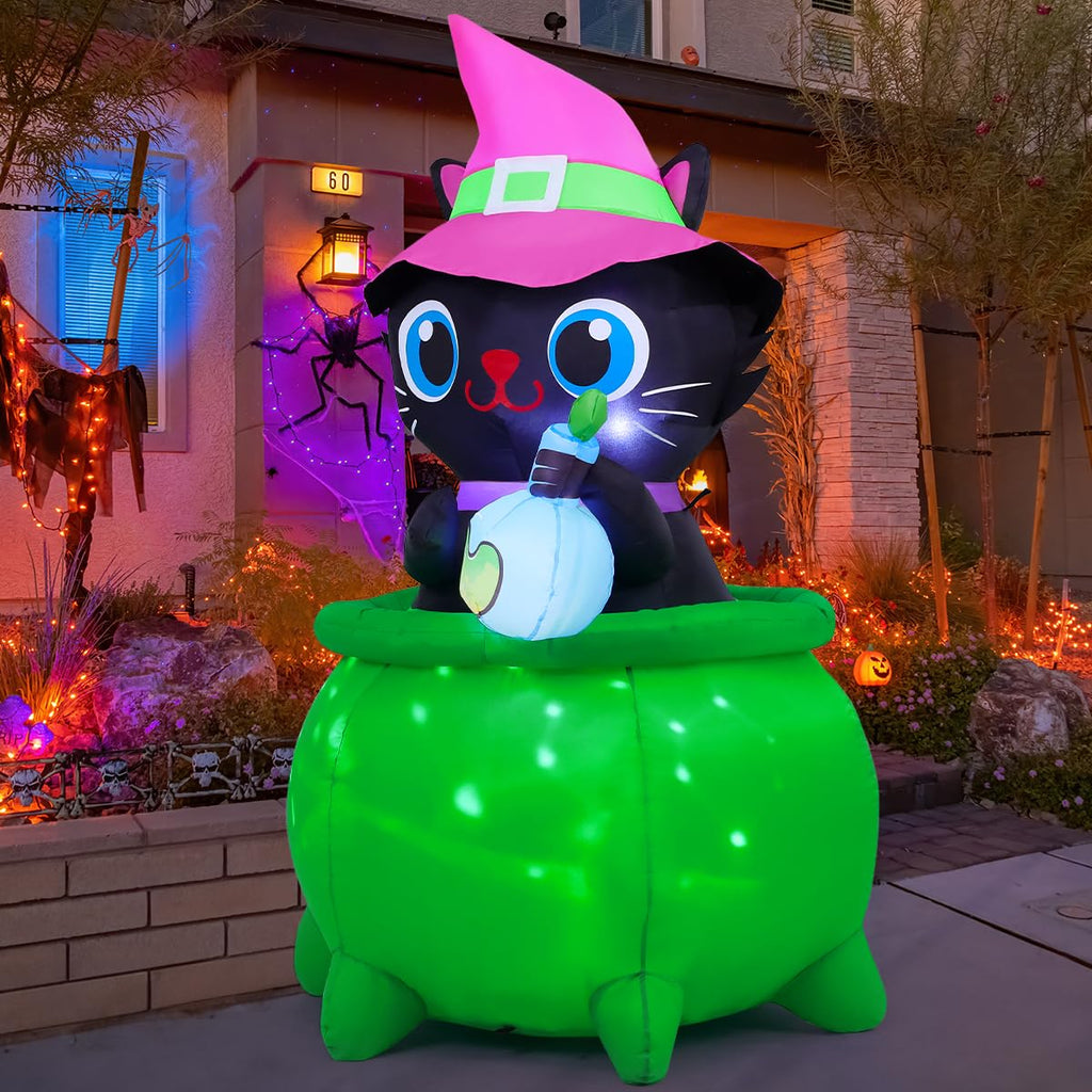 6 FT Halloween Inflatable Cat with LED Lights T823276