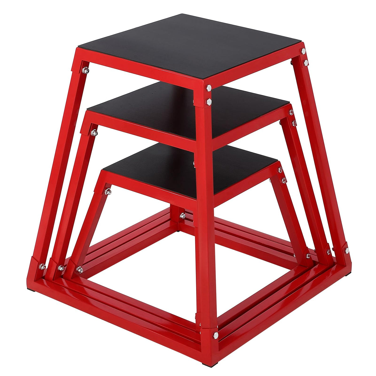 Steel Jump Box Set with Non-Slip Rubber Pad E2488