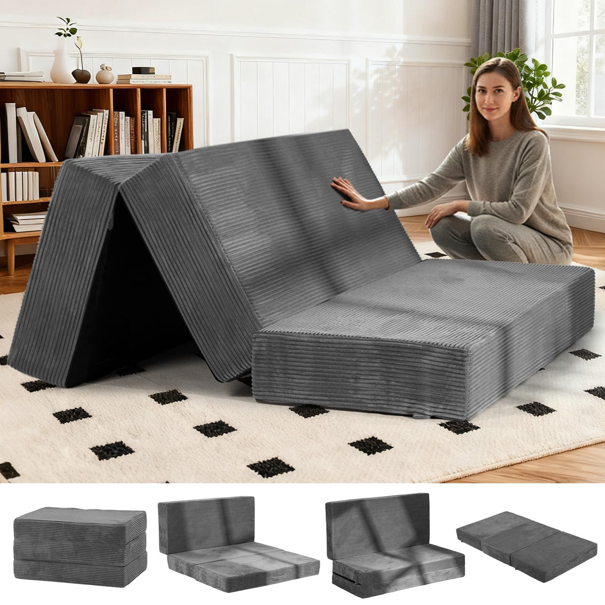 6-Inch Tri-Fold Foldable Mattress Y258