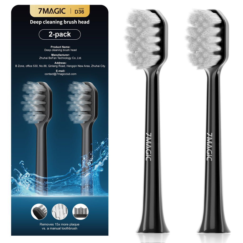 Electric Toothbrush Replacement Brush Heads 2-Pack Black V584335