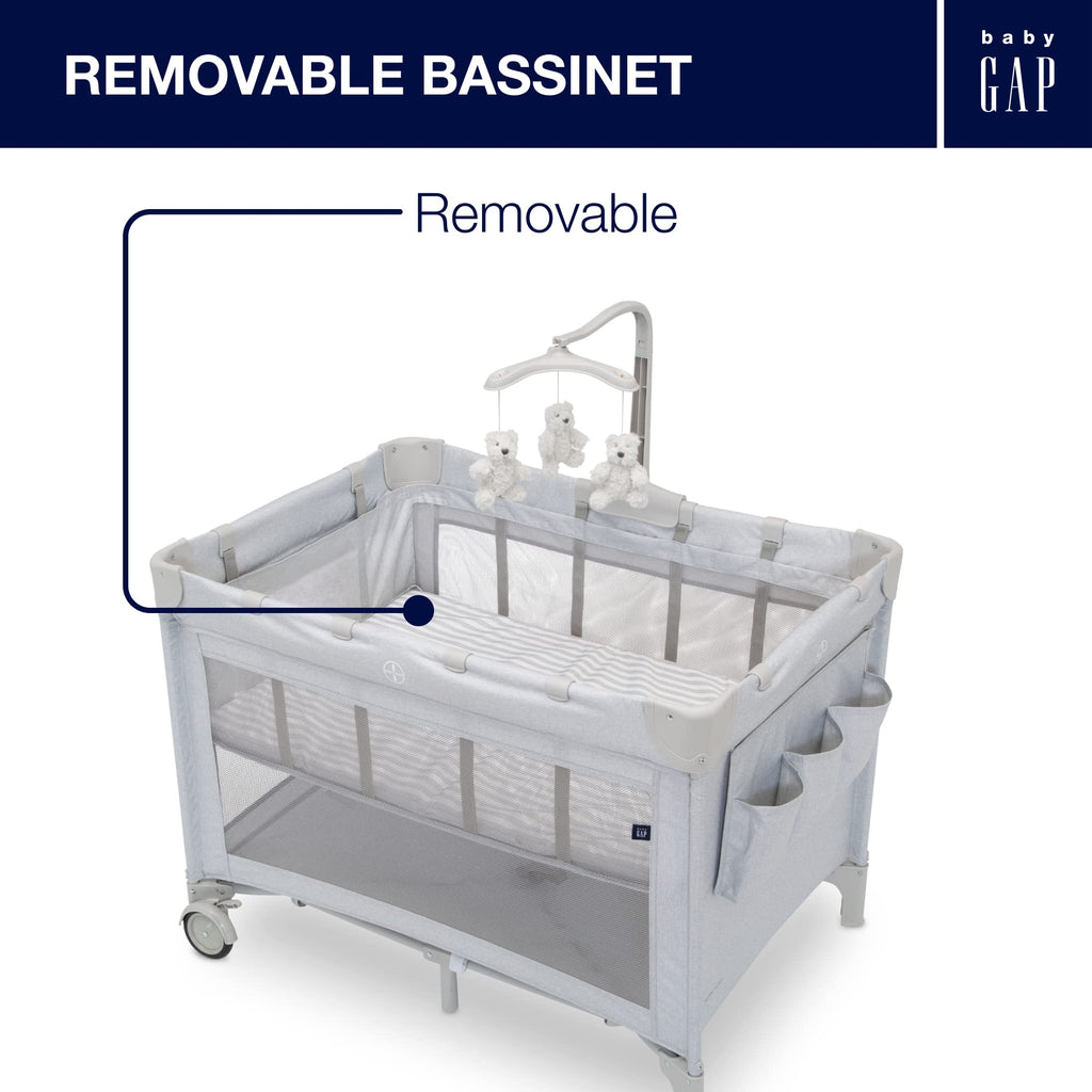 Grey Stripes Play Yard Q58338