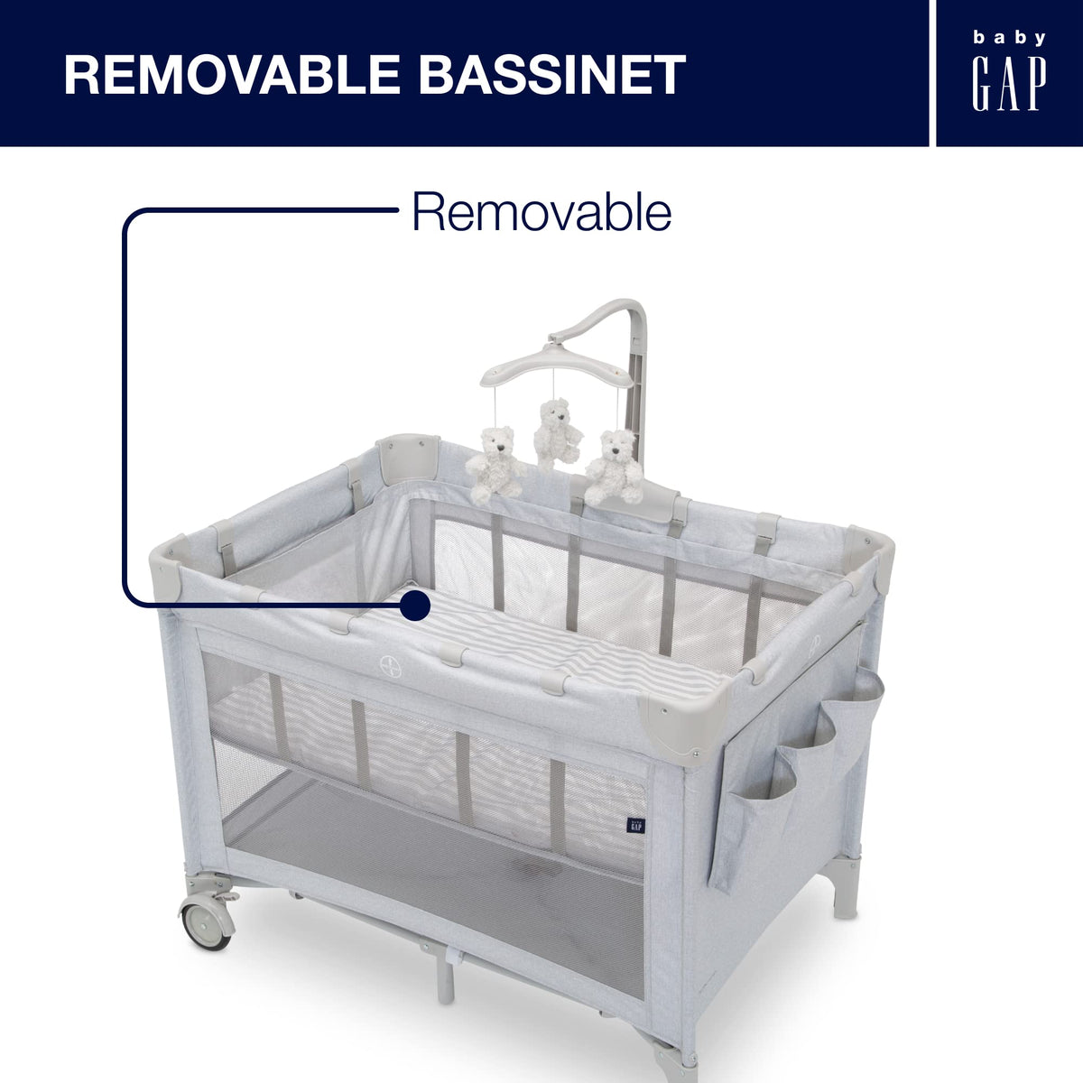 Grey Stripes Play Yard Q58338
