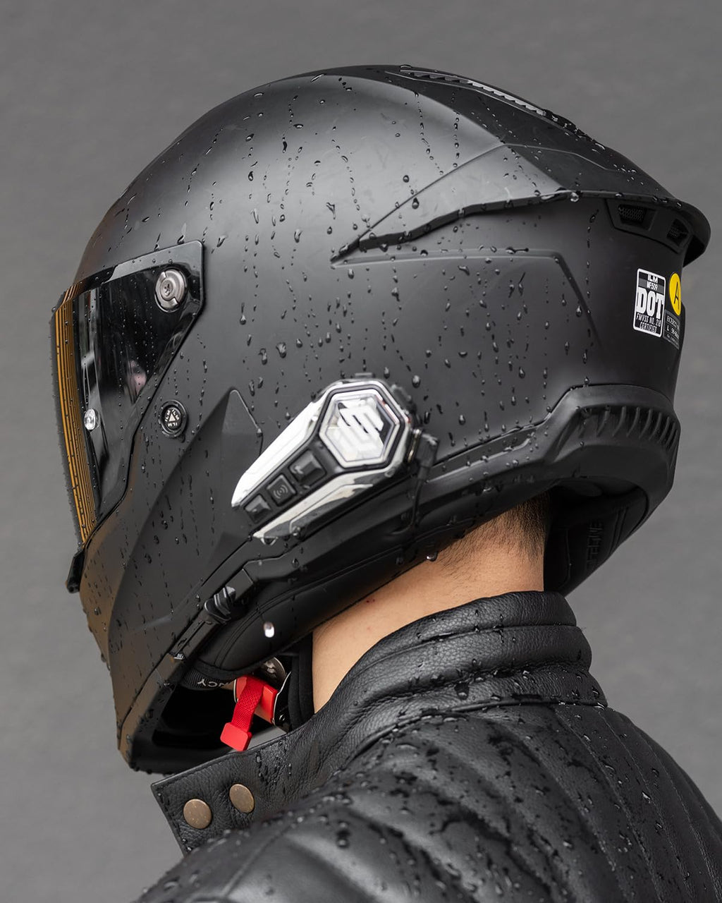 Matte Black Modular Full Face Motorcycle Helmet and Bluetooth Headset R8026