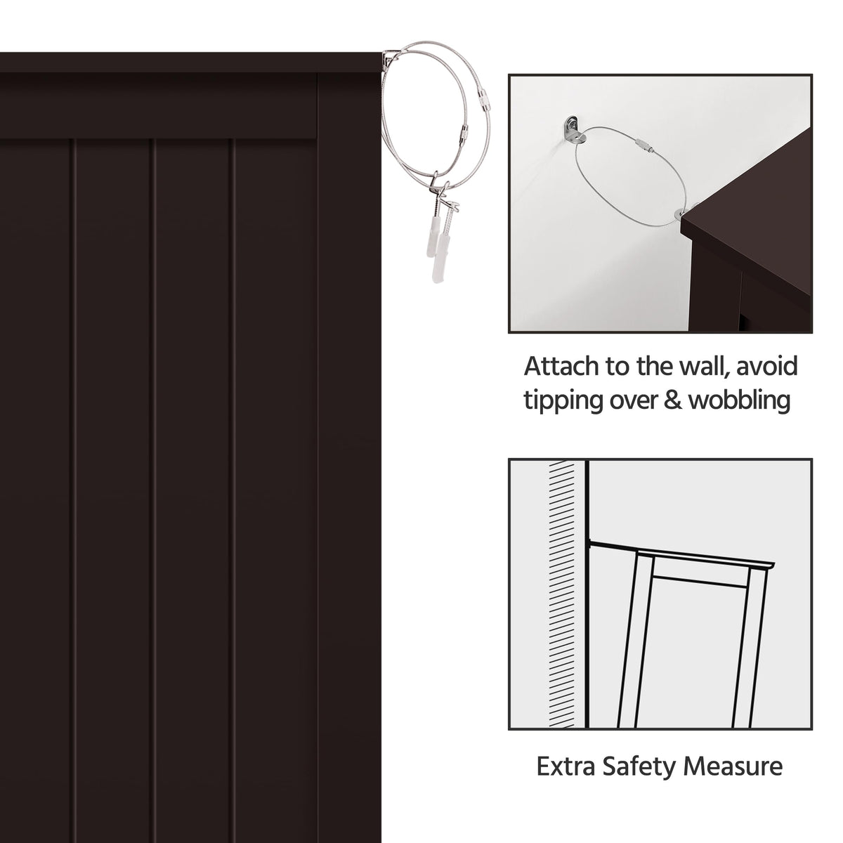 Espresso 4 Drawer Bathroom Storage Cabinet I2294