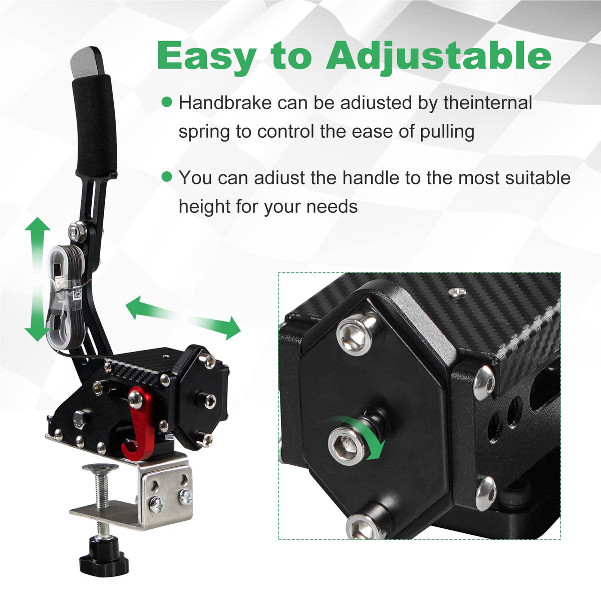 2-in-1 USB Handbrake with Hall Sensor and Clamp S567