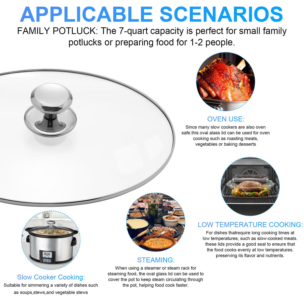 Oval Glass Lid 7 Quart Slow Cooker Replacement A5864