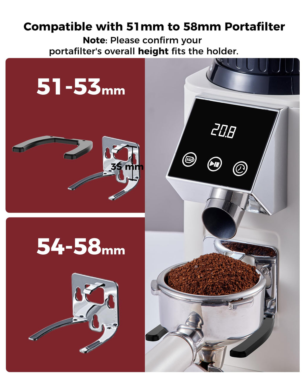 Conical Burr Coffee Grinder, 48 Grind Settings, Ivory L88164