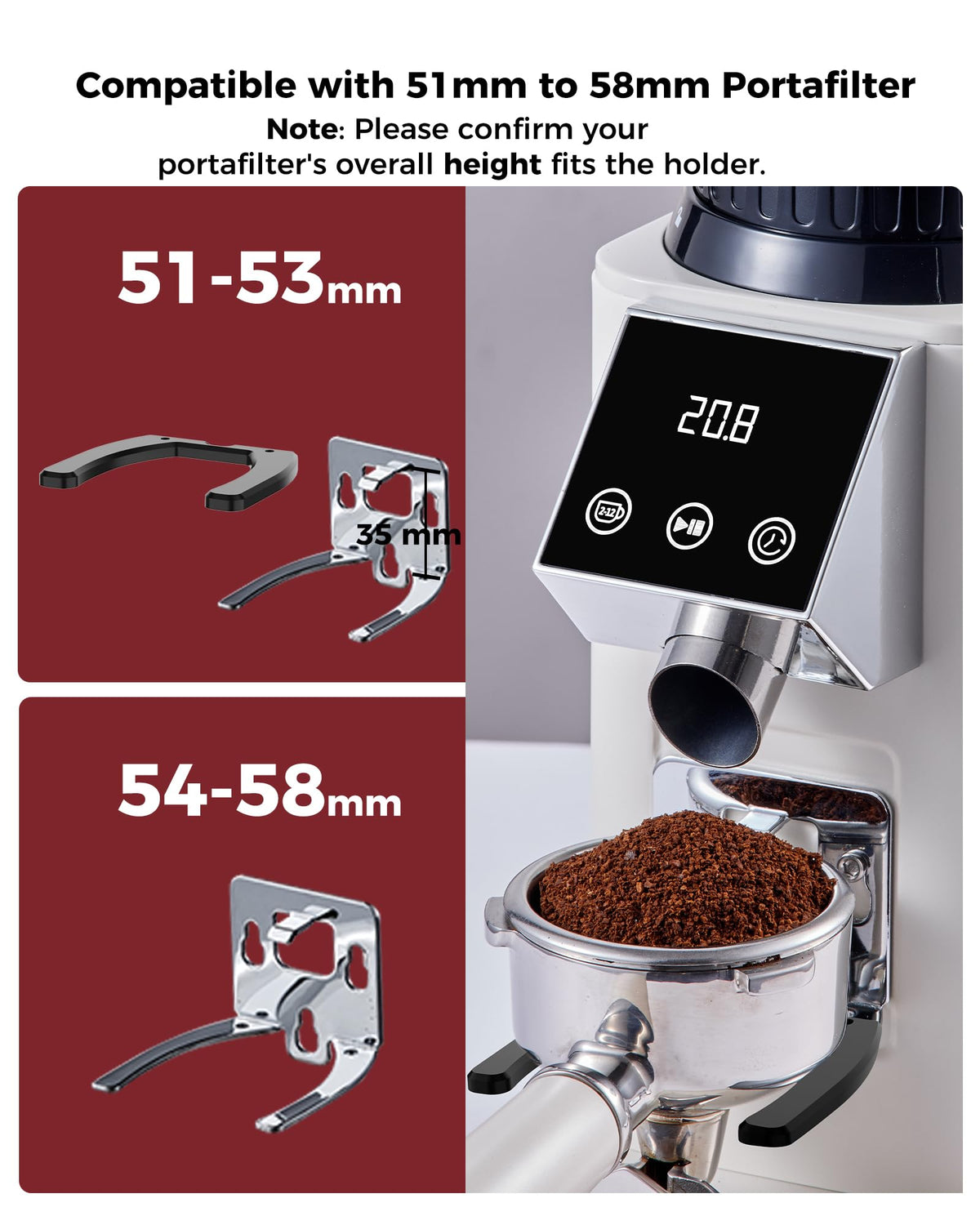 Conical Burr Coffee Grinder, 48 Grind Settings, Ivory L88164