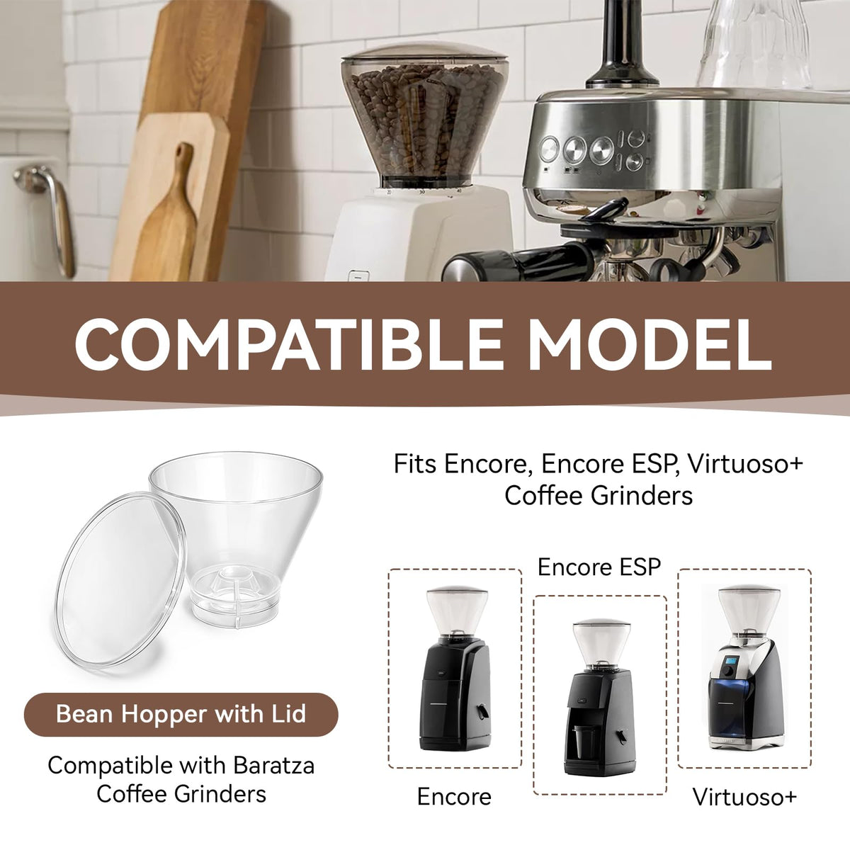 Hopper with Lid for Coffee Grinders G4735