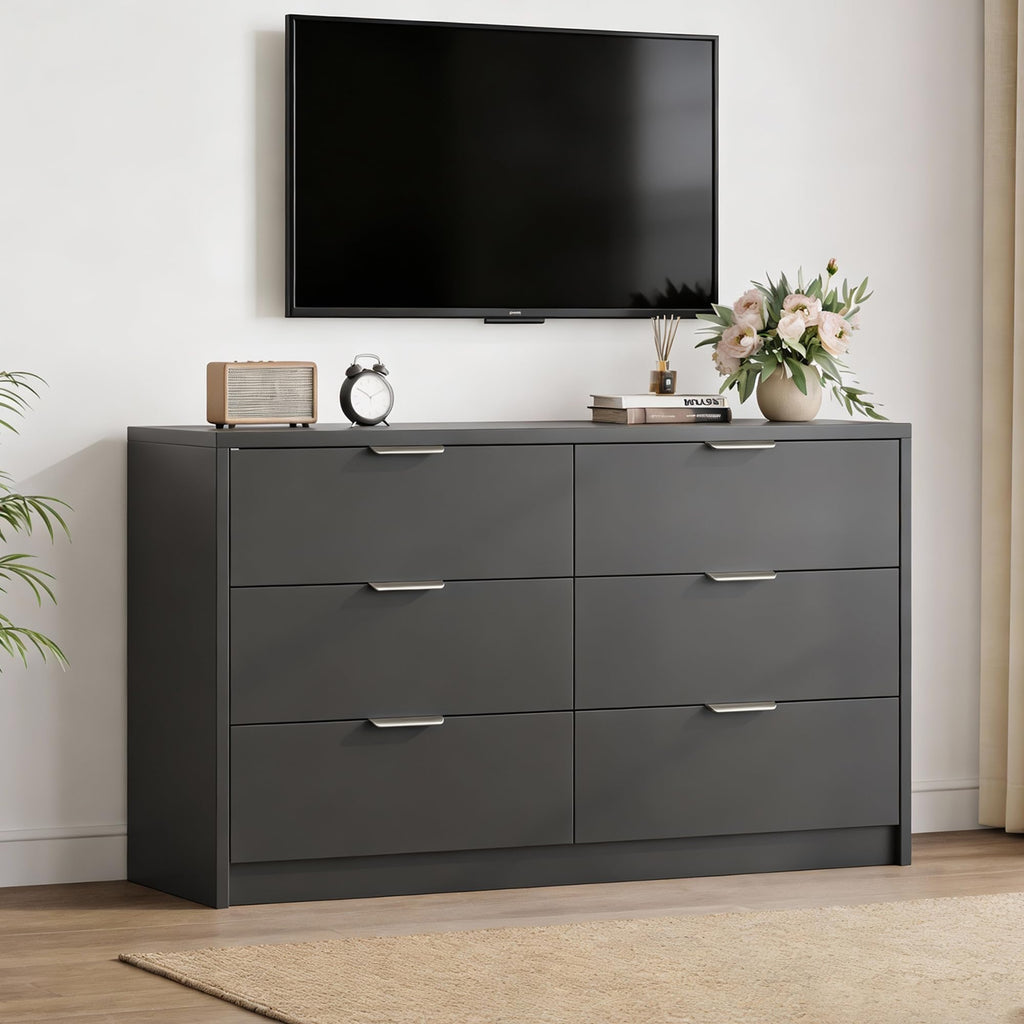 53" Wide 6 Drawer Wood Dresser H759