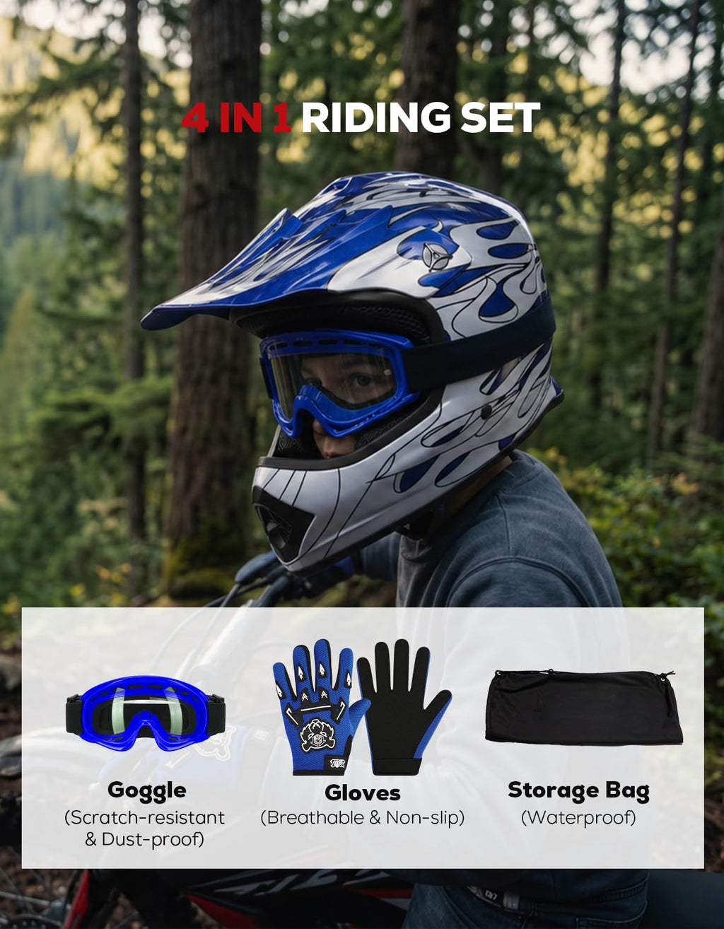Youth DOT Approved Full Face Motocross Helmet Z637