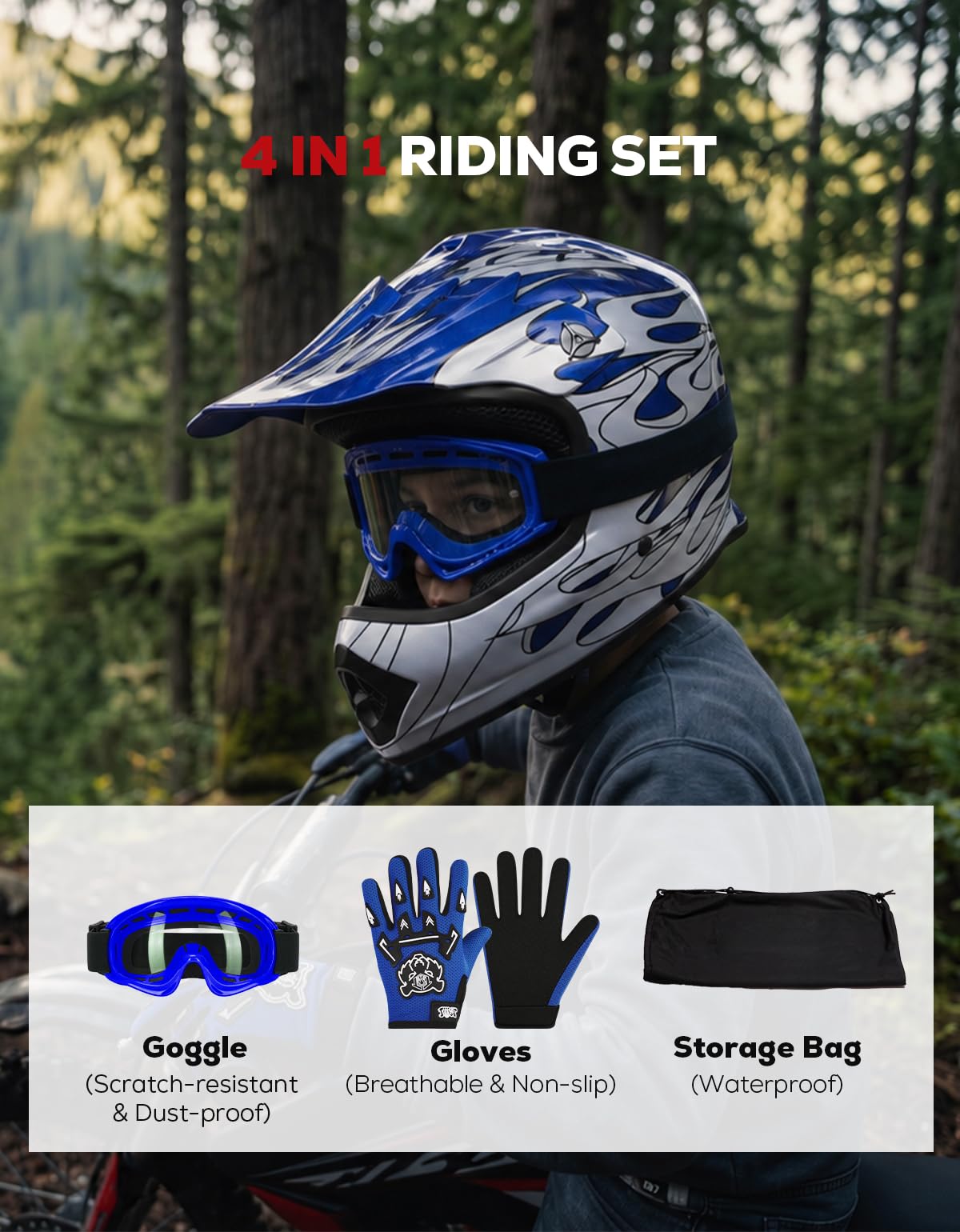 Youth DOT Approved Full Face Motocross Helmet Z637