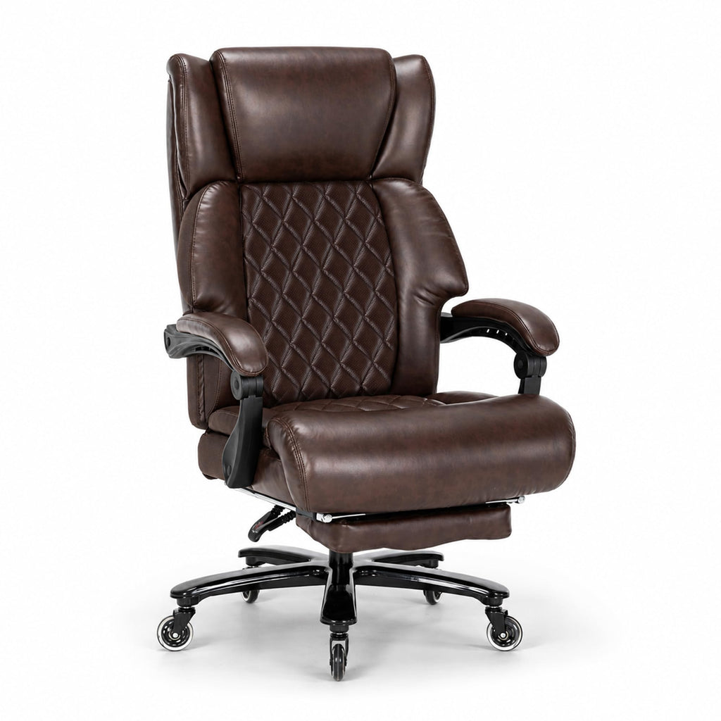 Brown Heavy Duty Reclining Executive Office Chair with Footrest Y517