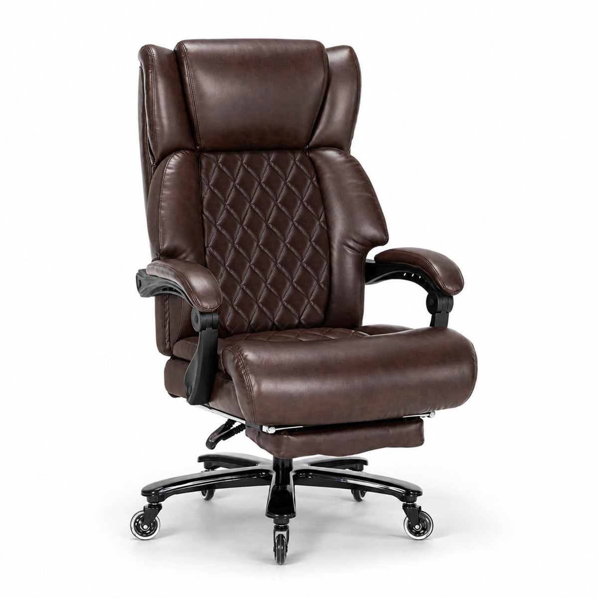 Brown Heavy Duty Reclining Executive Office Chair with Footrest Y517