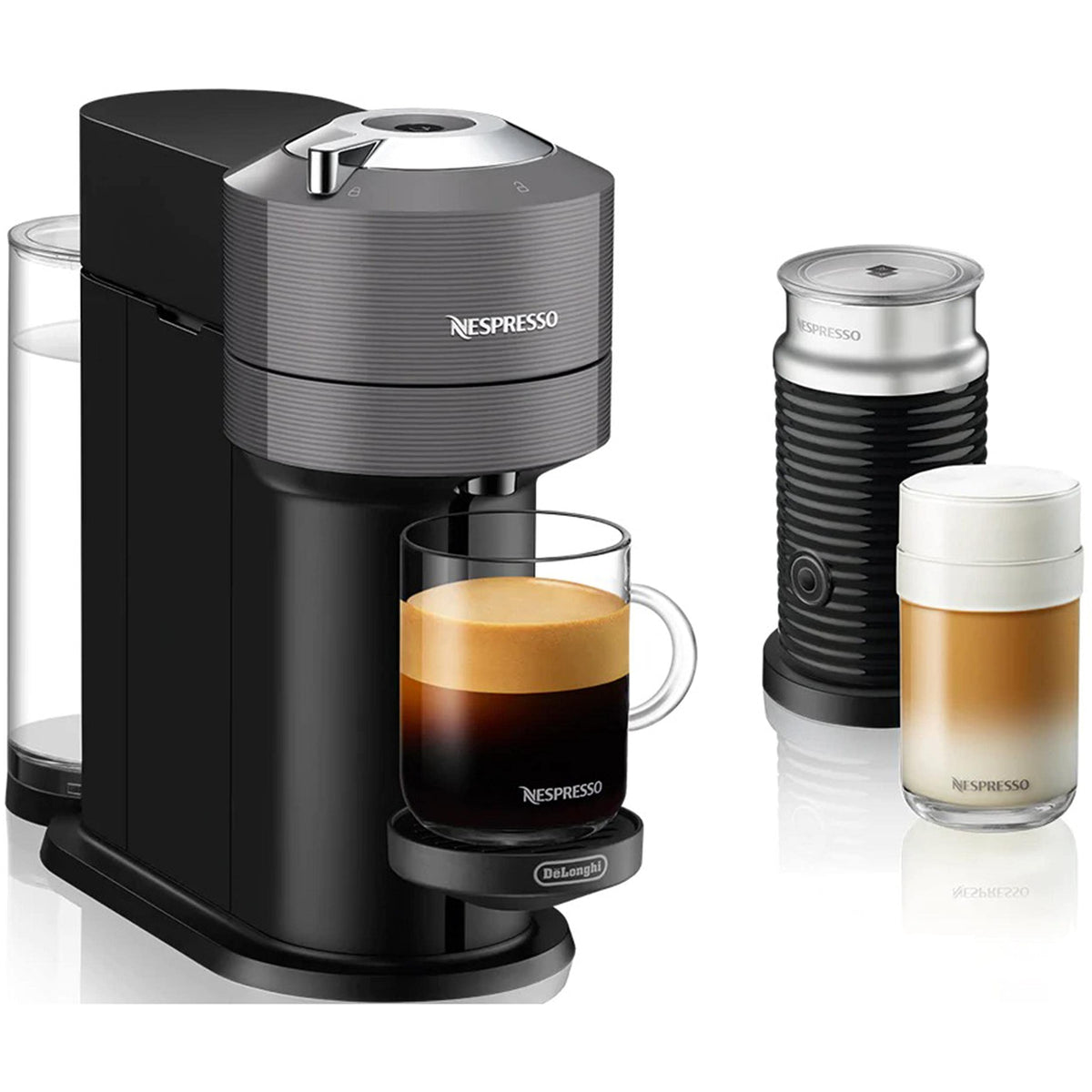Coffee and Espresso Machine with Milk Frother, 8 ounces, Dark Grey M36762