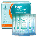 Small Adult Diapers with Tabs, 15 Count & Ultra Thick Bathing Wipes P790541