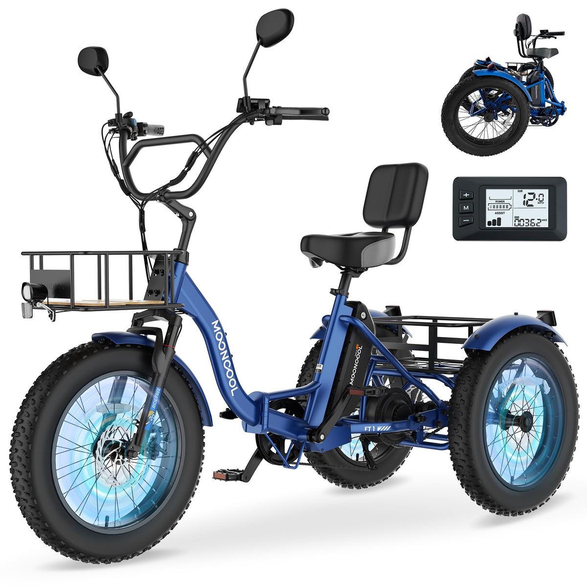 Electric Tricycle for Adults 500W 20" Fat Tire Y78480