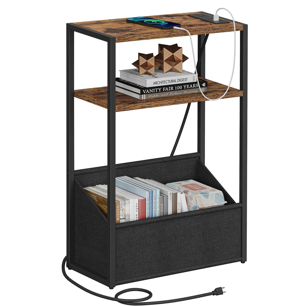 Narrow Side Table with Charging Station U56135