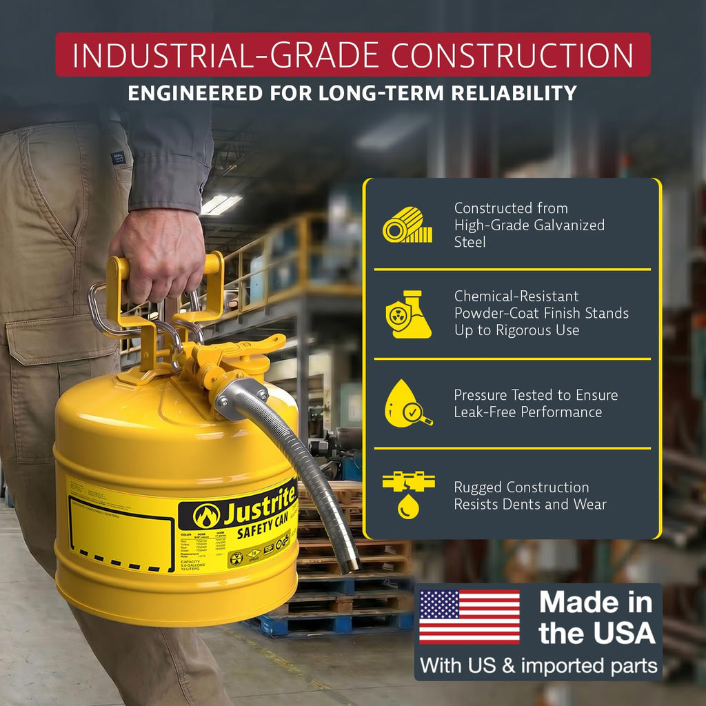 Yellow Galvanized Steel Diesel Fuel Can I611381