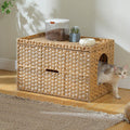 Beige Rattan Cat Litter Box Enclosure P57208