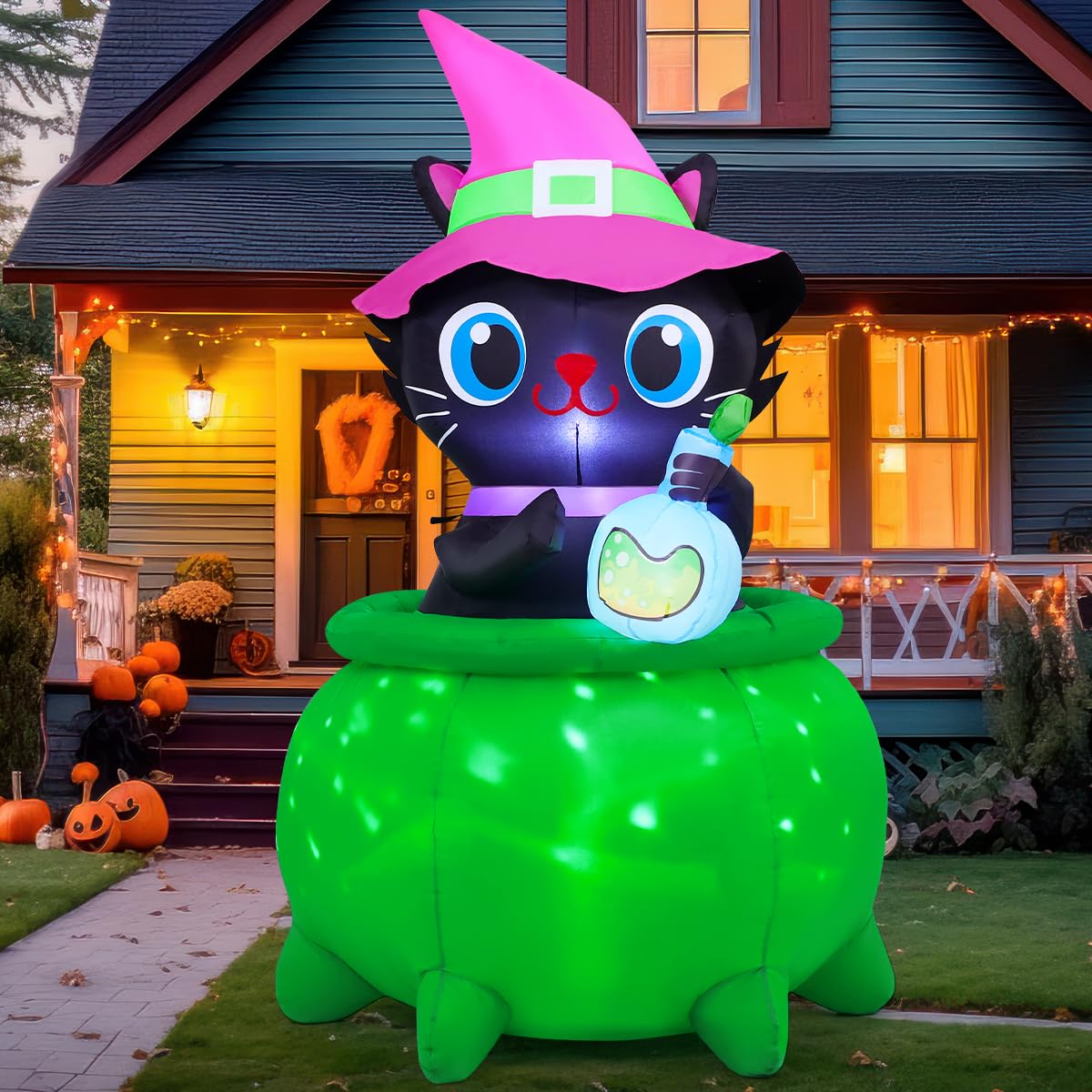 6 FT Halloween Inflatable Cat with LED Lights T823276