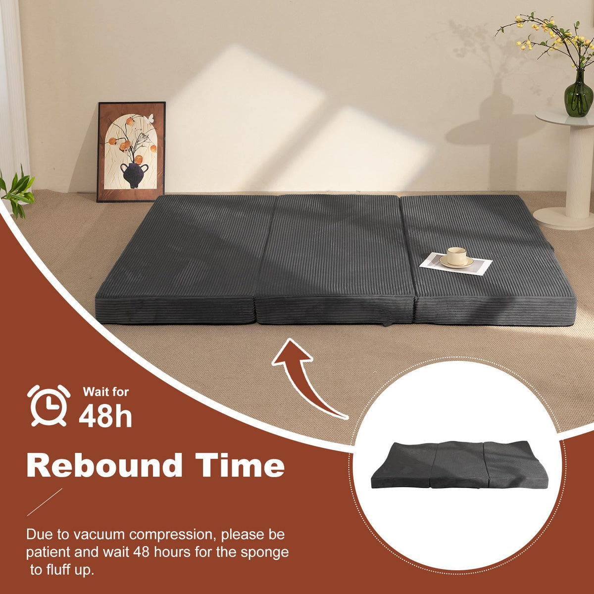 6-Inch Tri-Fold Foldable Mattress Y258