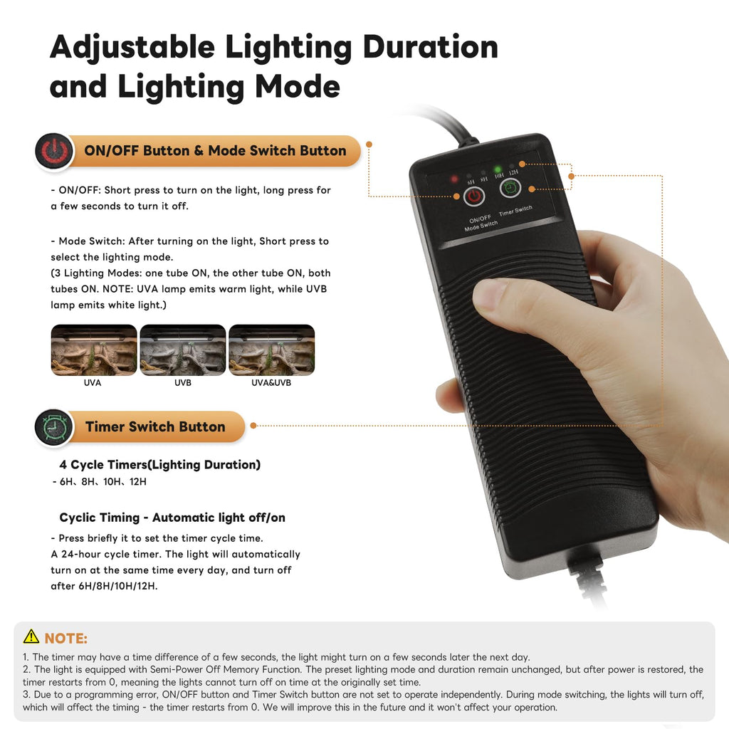 12 Inch UVB Reptile Light Fixture with Timer R76892