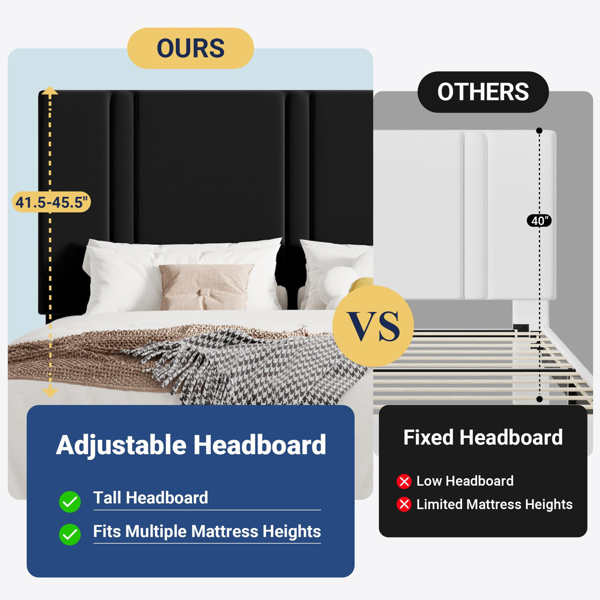 Queen Velvet Upholstered Platform Bed Frame Y2771