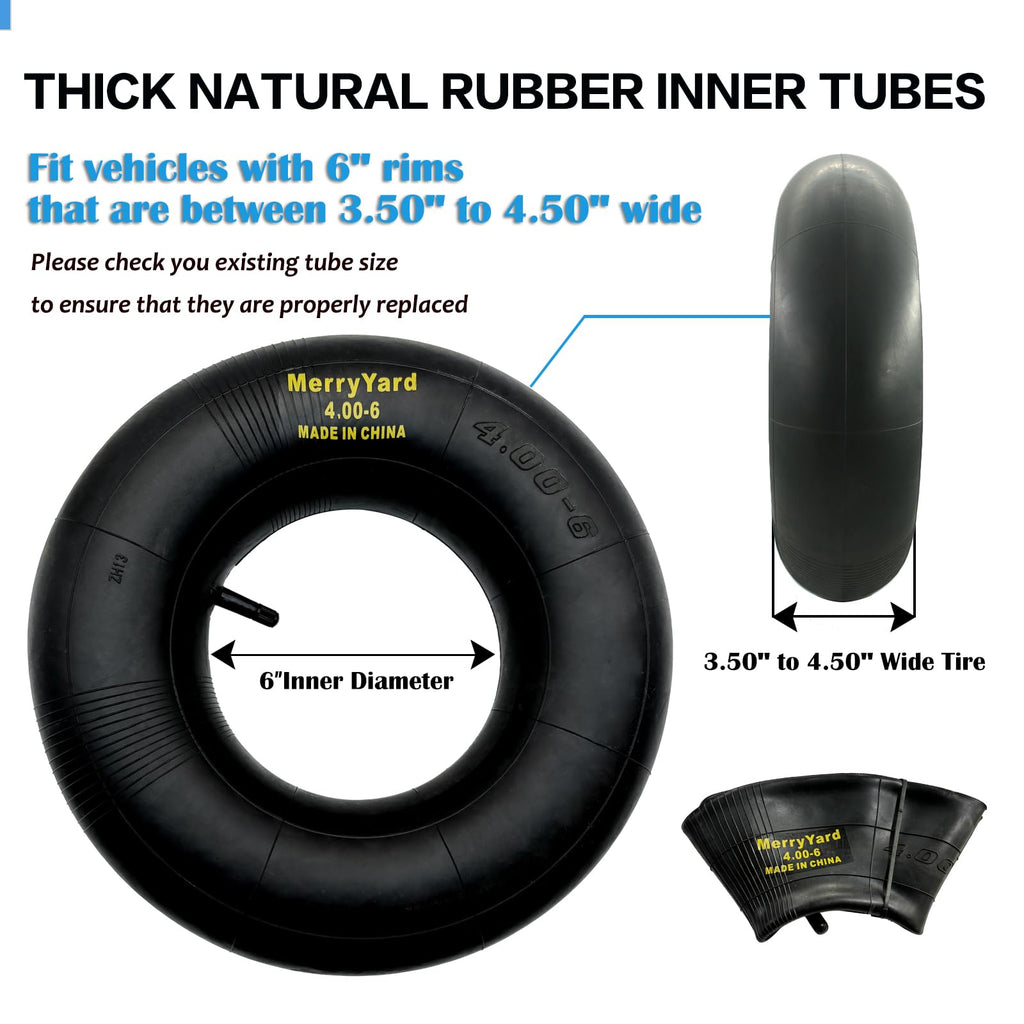 13 * 4.00-6" Inner Tubes TR13 Straight Valve Stem 2-Pack R162