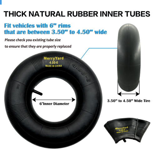 13 * 4.00-6" Inner Tubes TR13 Straight Valve Stem 2-Pack R162