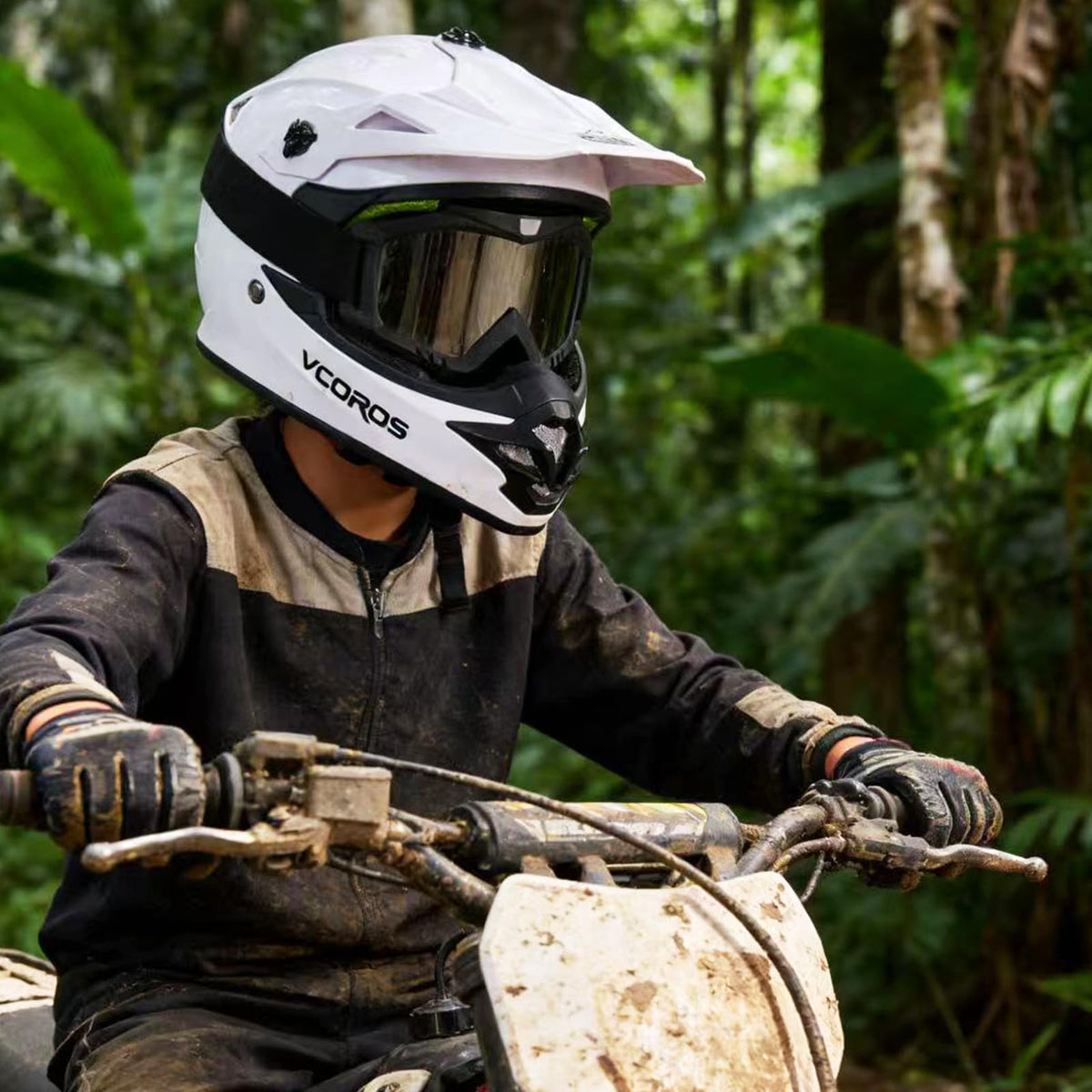Kids Dirt Bike Helmet Set with Goggles Gloves I1224