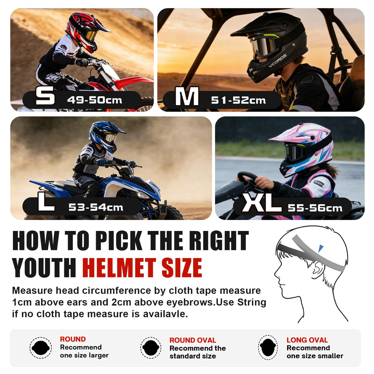 Kids Dirt Bike Helmet Set with Goggles Gloves I1224
