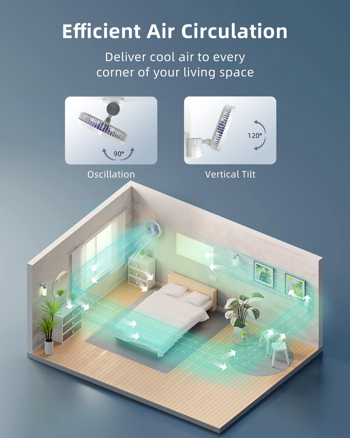 10'' Wall Mount Fan with Light and Remote Control D534786