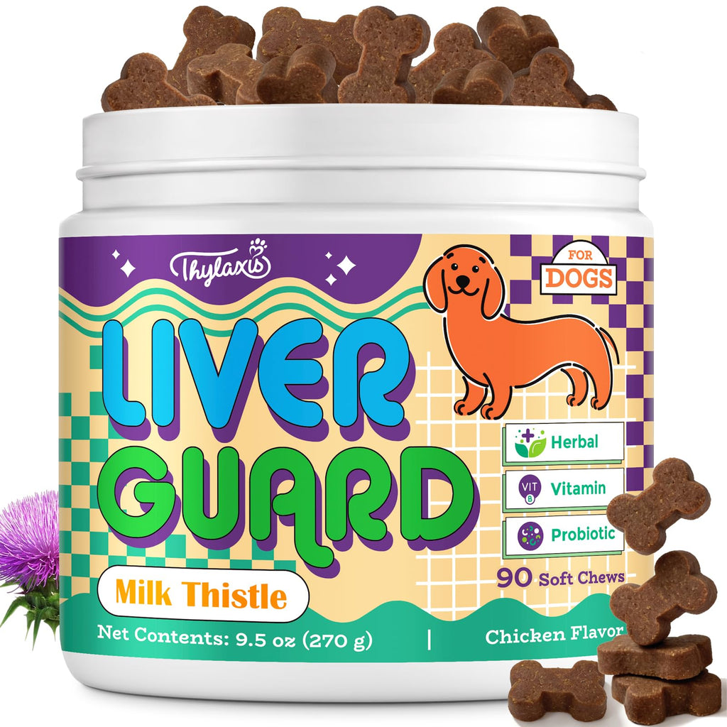 Dog Liver Supplement, Milk Thistle & Same, 5B CFU Probiotics, 90 Soft Chews Q492984