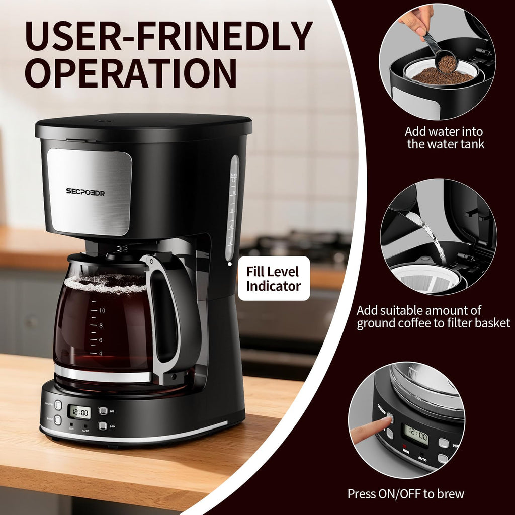 12 Cup Programmable Drip Coffee Maker E3451