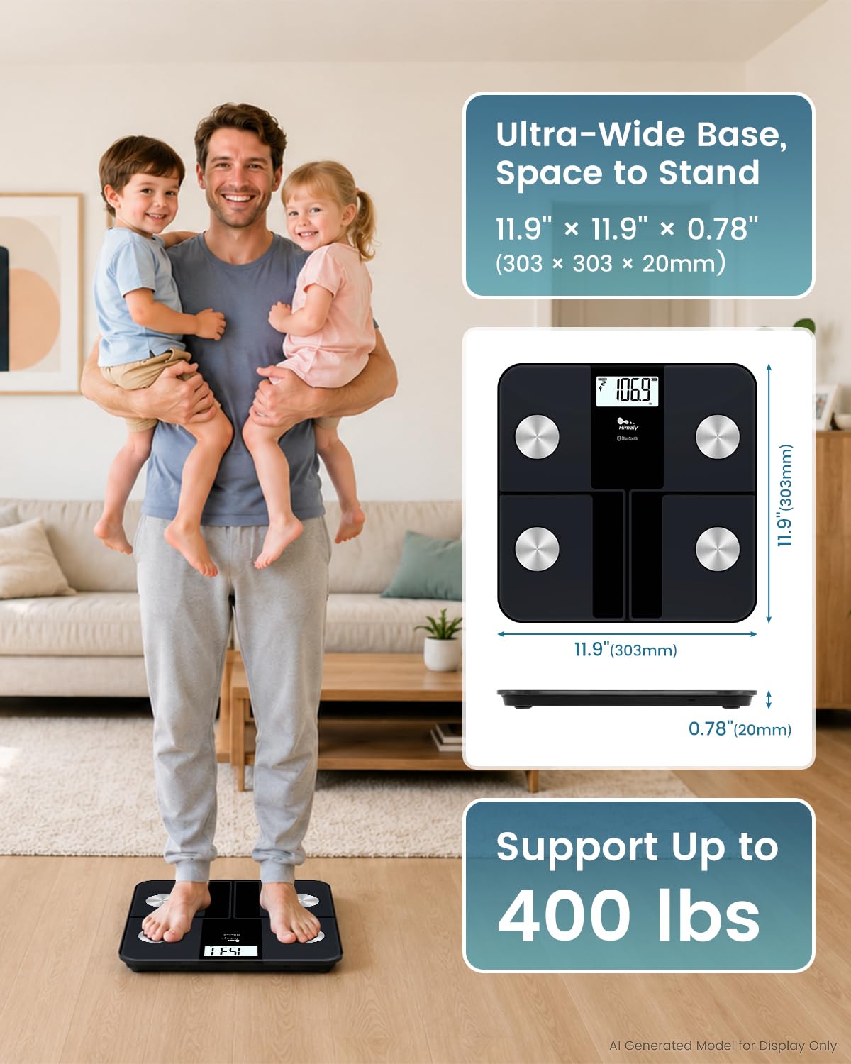 Rechargeable Digital Bathroom Scale W875