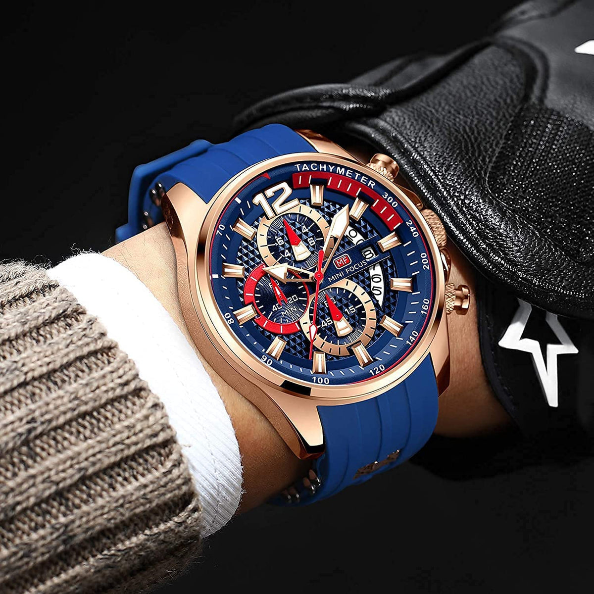 Men's Chronograph Waterproof Analog Quartz Watch P6401