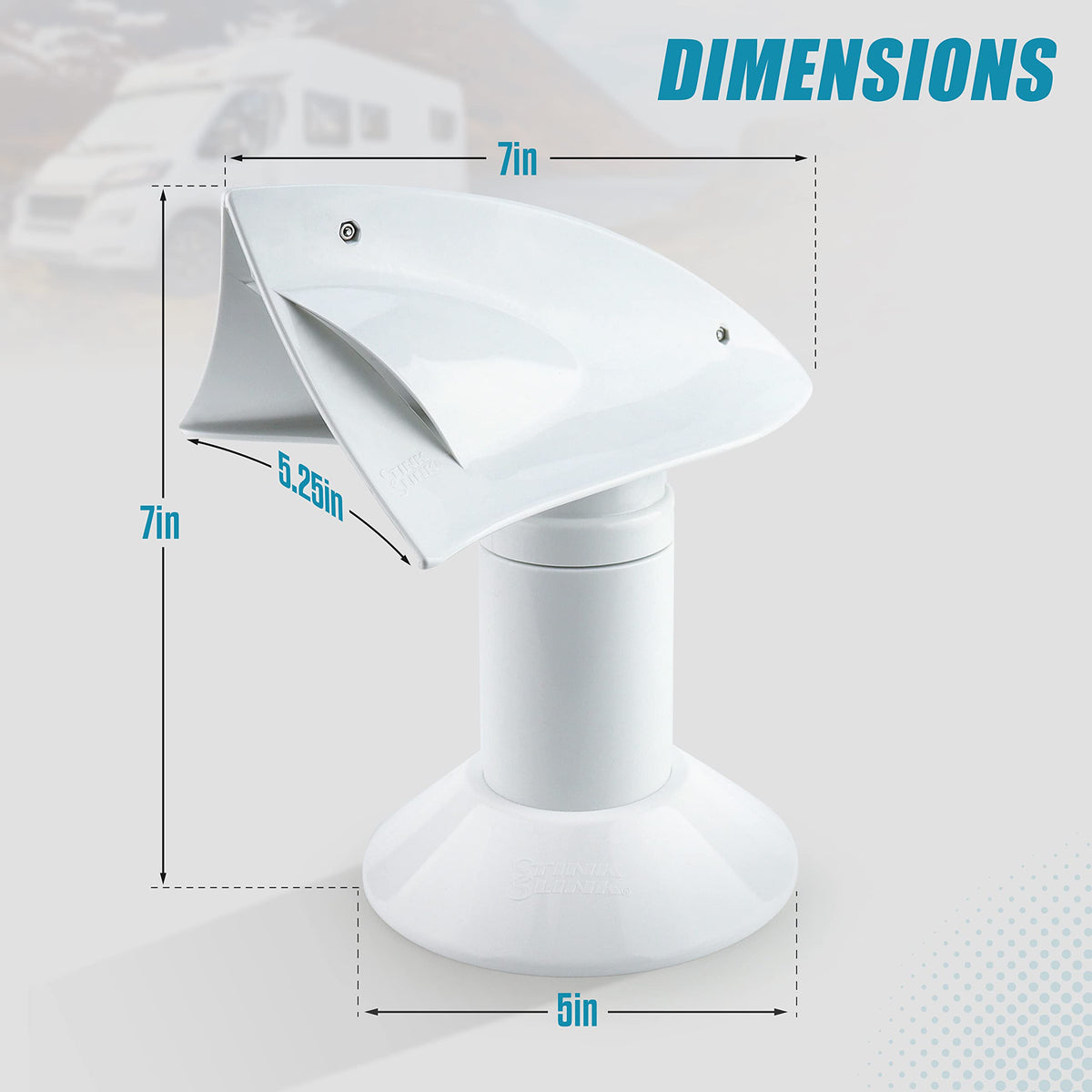 White 1 Pack RV Rotating Sewer Vent U32466