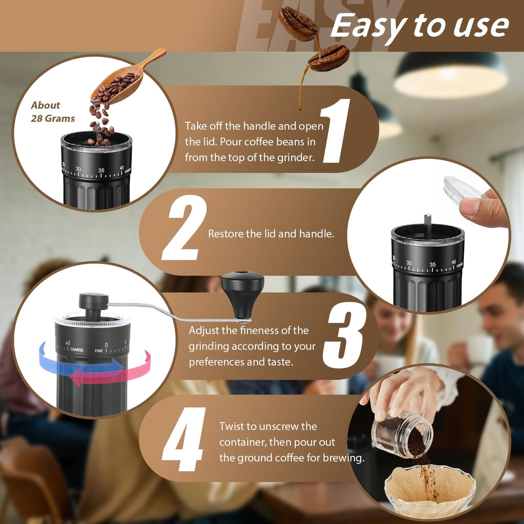 Manual Coffee Grinder with Ceramic Conical Burr L95788