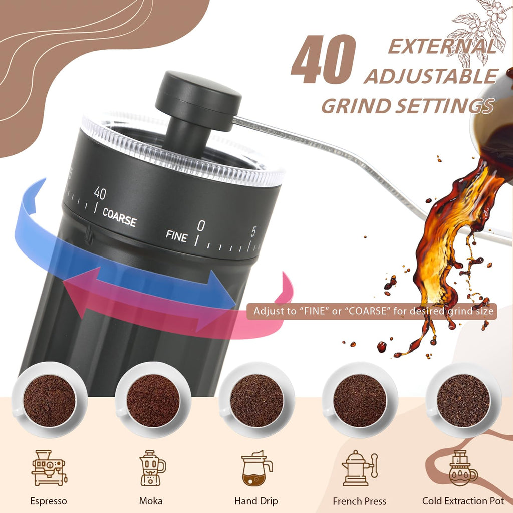 Manual Coffee Grinder with Ceramic Conical Burr L95788
