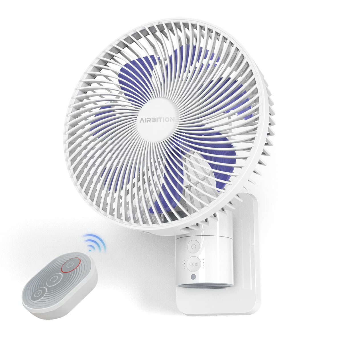 10'' Wall Mount Fan with Light and Remote Control D534786
