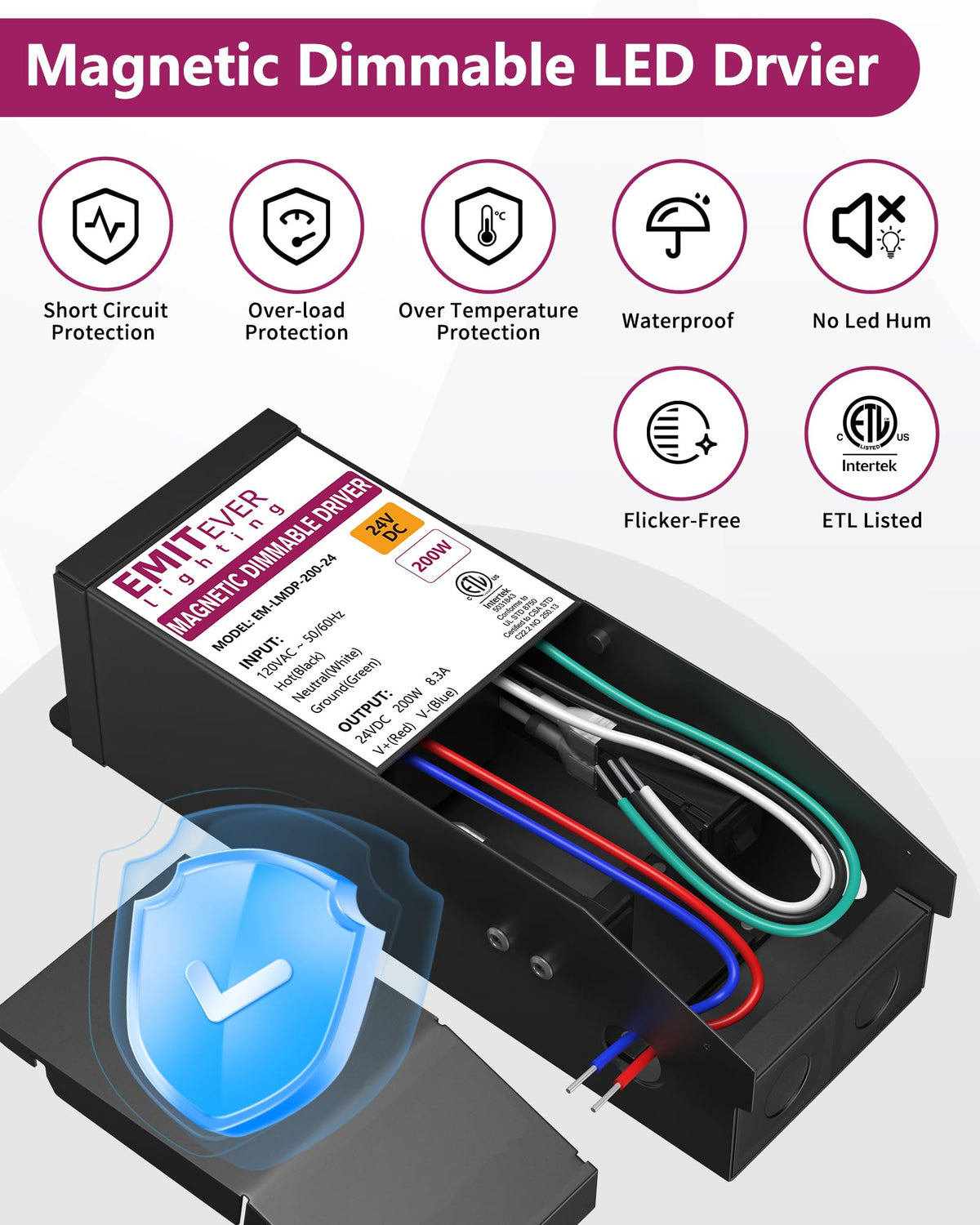 200W 24V Dimmable LED Driver Power Supply W152206