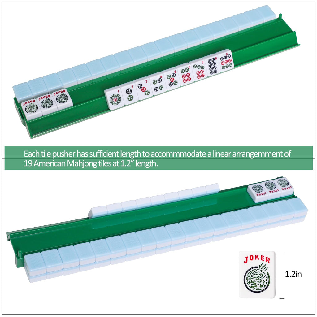 Green Mahjong Racks with Pushers 4 PCS Z4564