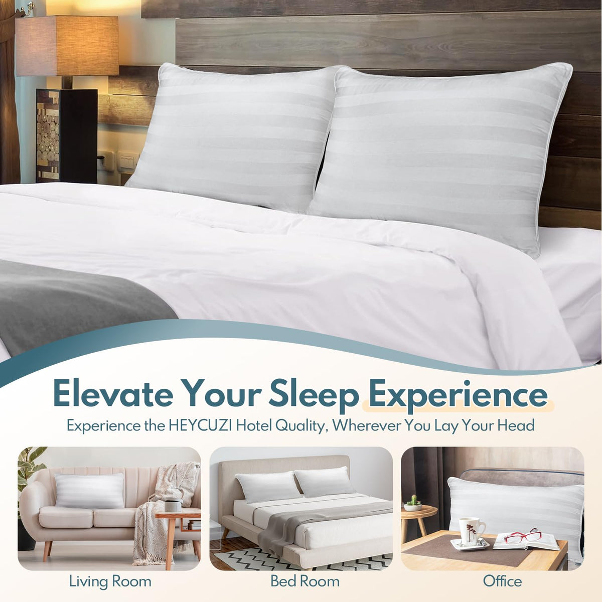 King Size Set of 2 Soft Sleeping Pillow T855895